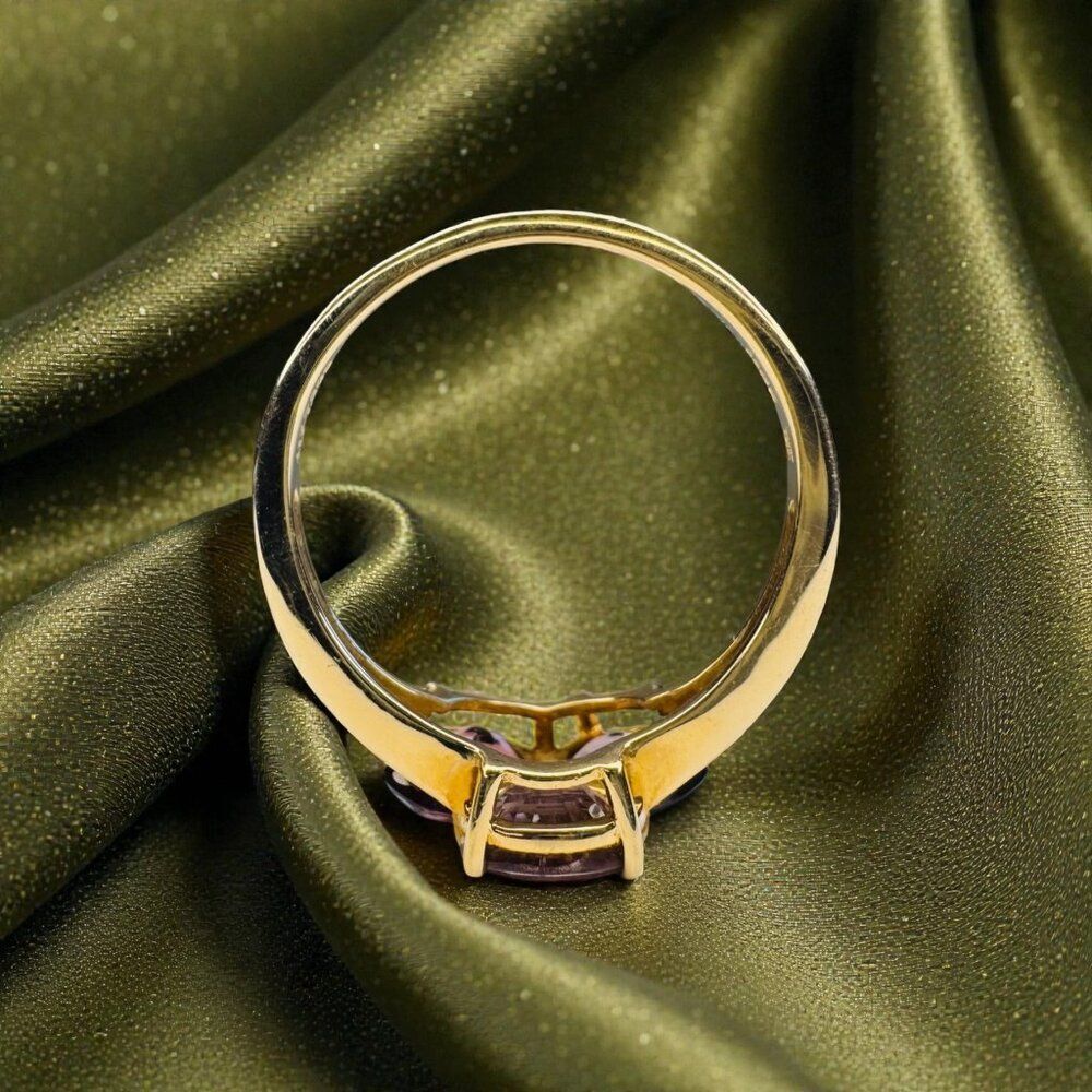 RARE- 10K Gold Natural Indian Garnet Ring -Purple Rhodolite -Size 7.25- 2.5CTTW - Picture 12 of 17